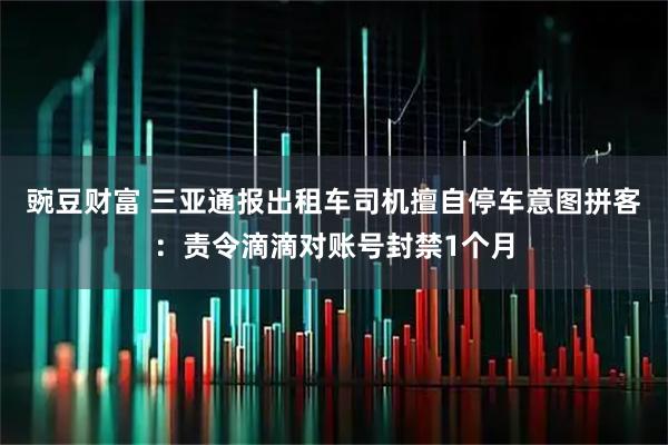 豌豆财富 三亚通报出租车司机擅自停车意图拼客：责令滴滴对账号封禁1个月